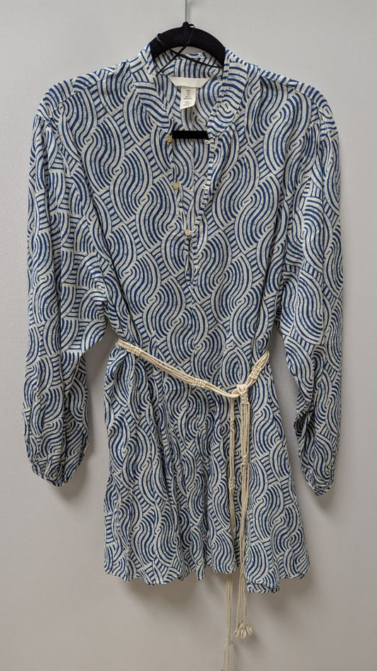 H&M Dark Blue/White Printed Casual Mini Dress