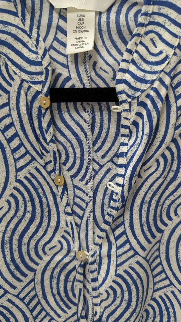 H&M Dark Blue/White Printed Casual Mini Dress