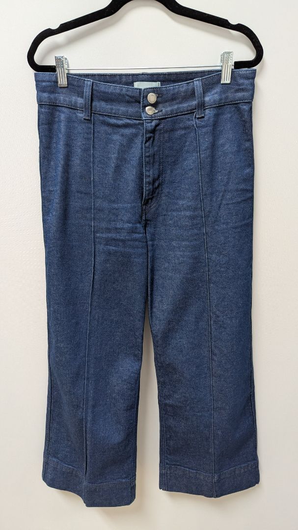 H&M Dark Wash High-Rise Seamed Trouser Jeans
