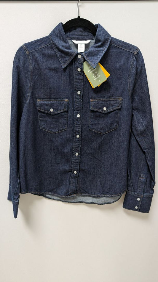 H&M Dark Wash Button-Down Denim Shirt