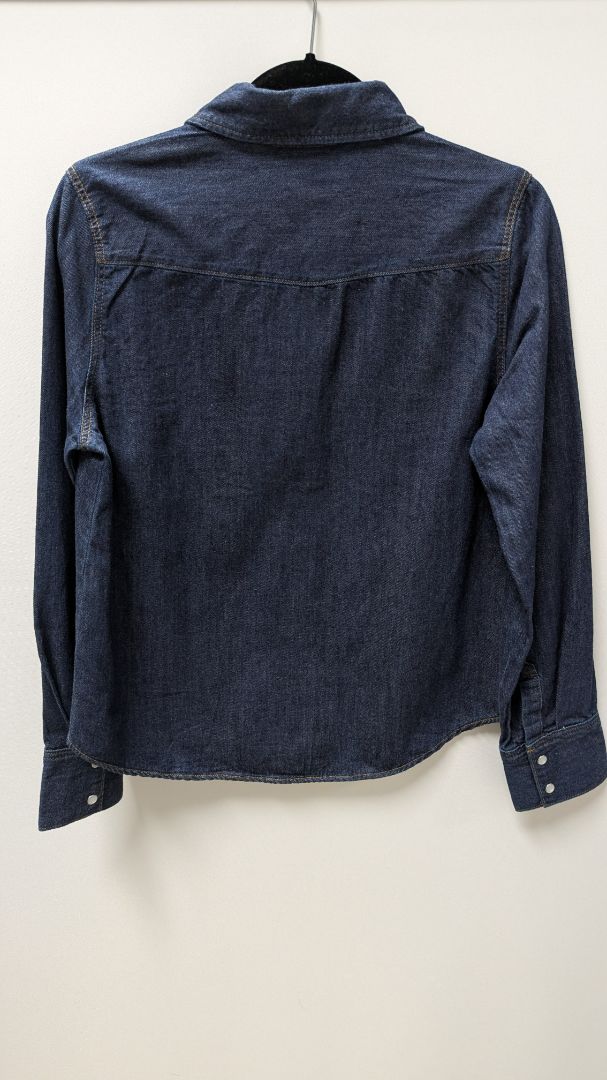 H&M Dark Wash Button-Down Denim Shirt