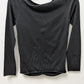 Zara Black/Silver Ruched Metal Ball Neckline Blouse