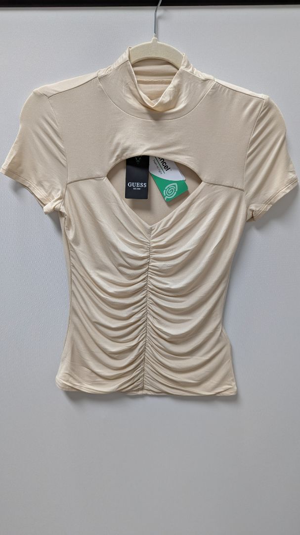 Guess Pearl Oyster SS Brienna Cut Out Top