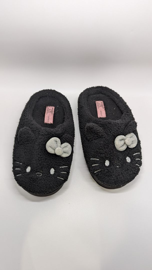 Forever 21 x Hello Kitty Black Plush Platform Slippers