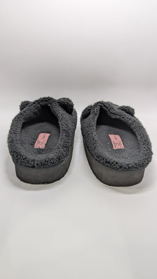 Forever 21 x Hello Kitty Black Plush Platform Slippers