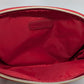 Lancome Red/Gold Zippered Faux-Woven-Leather Pouch