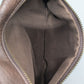 Brown Faux-Leather Zippered Pouch with Wrist Strap