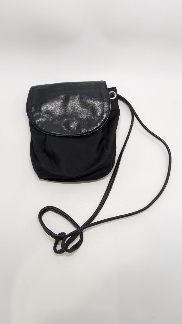 Hobo International Black Faux-Leather Cloth Crossbody Purse