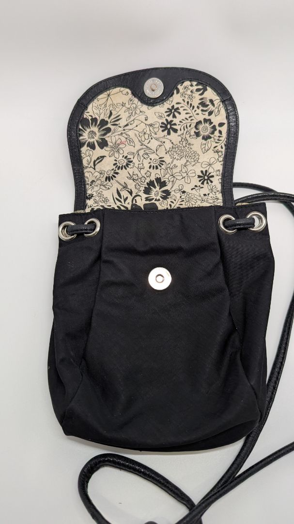 Hobo International Black Faux-Leather Cloth Crossbody Purse