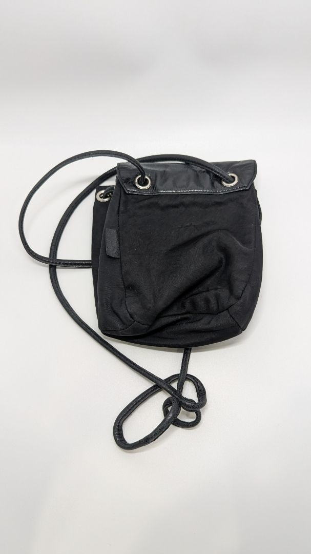 Hobo International Black Faux-Leather Cloth Crossbody Purse