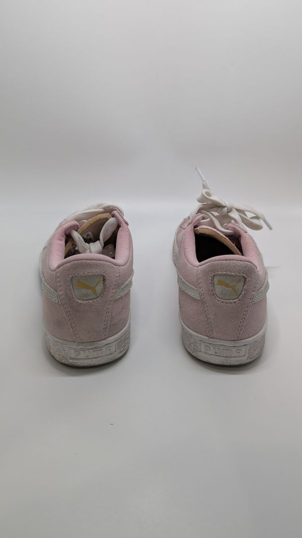 Puma Pink/White Suede Lace-Up Sneakers