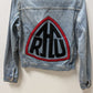 Zara RHUIGI Medium Wash Zippered Denim Jacket