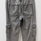 Y & F Grey Elastic-Waist Wide-Leg Cargo Jeans