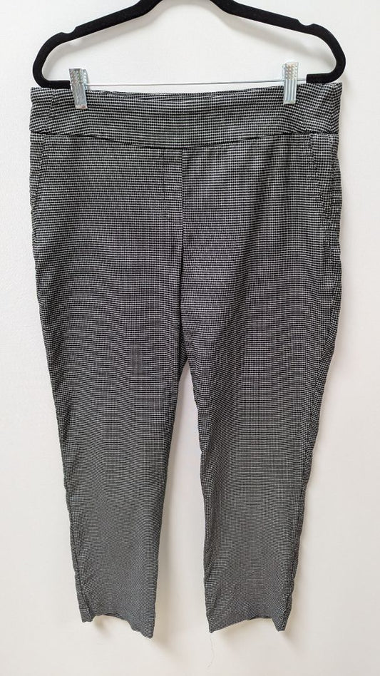 Hilary Radley Black Plaid Pull-On Slim Leg Pants