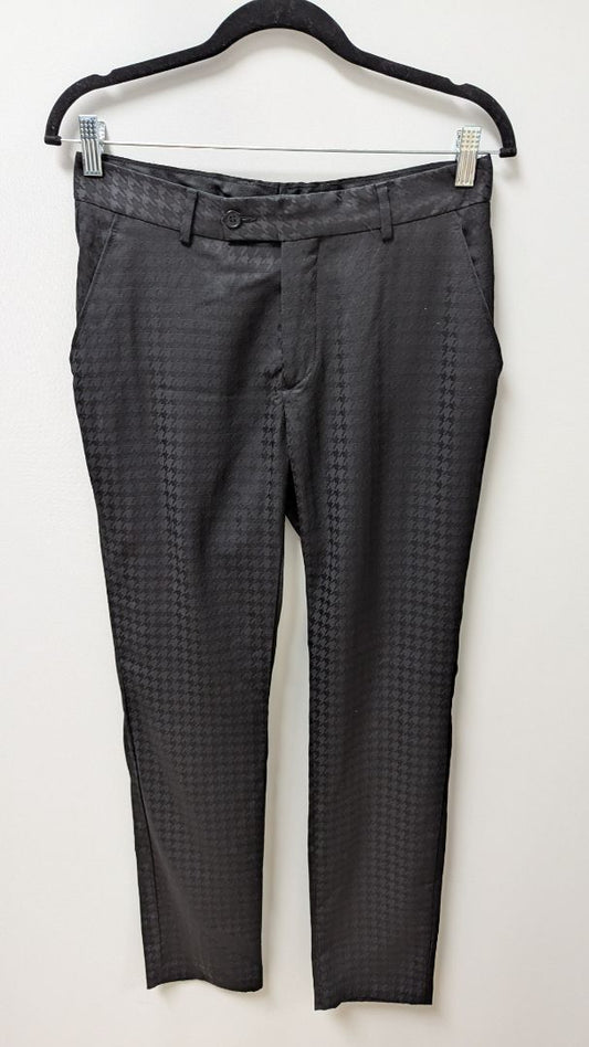 MAN boohooMAN Black Houndstooth Textured Pants