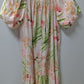 H&M Pink/Green Floral Printed Maxi Dress