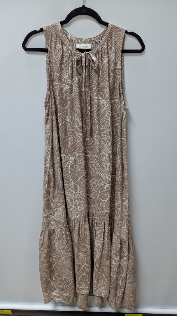 Prologue Light Brown/White Printed Maxi Dress