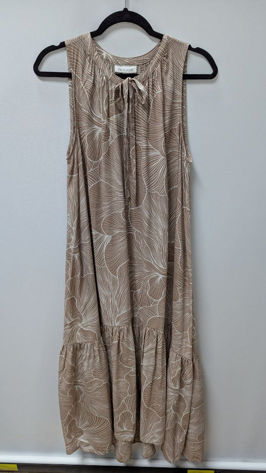 Prologue Light Brown/White Printed Maxi Dress
