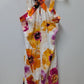 INC White/Purple/Orange Floral Linen Halter Dress