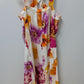 INC White/Purple/Orange Floral Linen Halter Dress