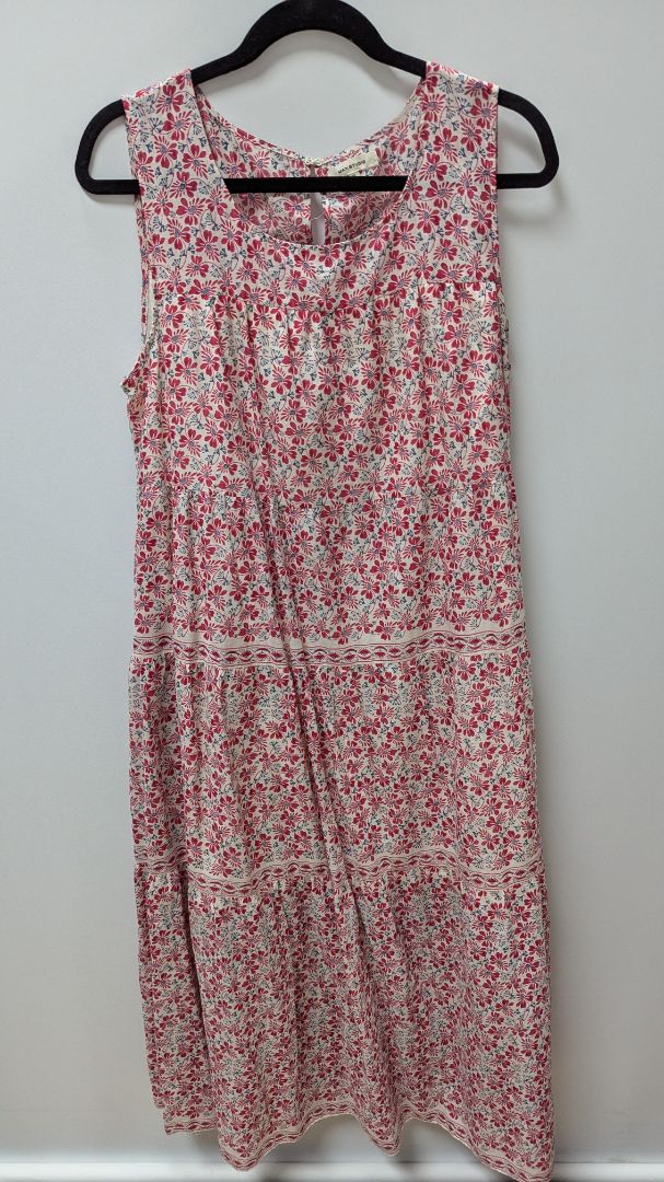 Max Studio Red Floral Peasant Maxi Dress