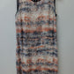 DKNY Red/White/Blue Layered Sheer Maxi Dress