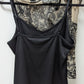 INC Taupe/Black Lace-Print Mesh Layered Blouse