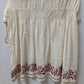 Max Studio London Cream Half-Button-Down Peasant Blouse