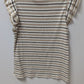 Tommy Hilfiger Tan/White Striped Ruffled Sleeve Tee