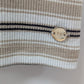 Tommy Hilfiger Tan/White Striped Ruffled Sleeve Tee
