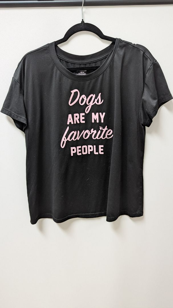 Joyspun Black "Dogs Are My Favorite People" Graphic Tee