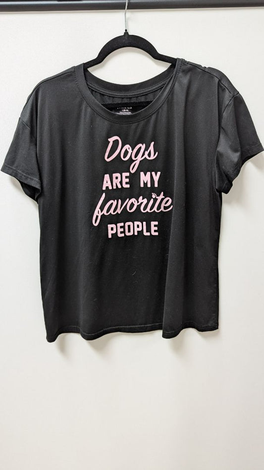 Joyspun Black "Dogs Are My Favorite People" Graphic Tee
