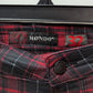 MONDO Men's Red/Black Plaid Slim Leg Pants with Chain