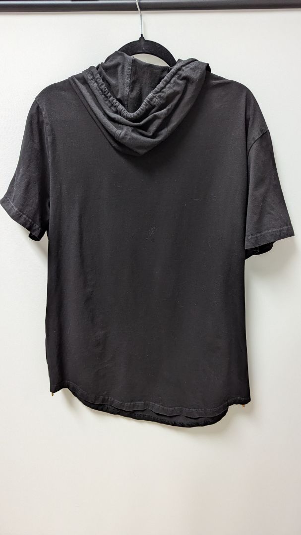 Bertie Clothing Black Short Sleeve Zippered Hoodie