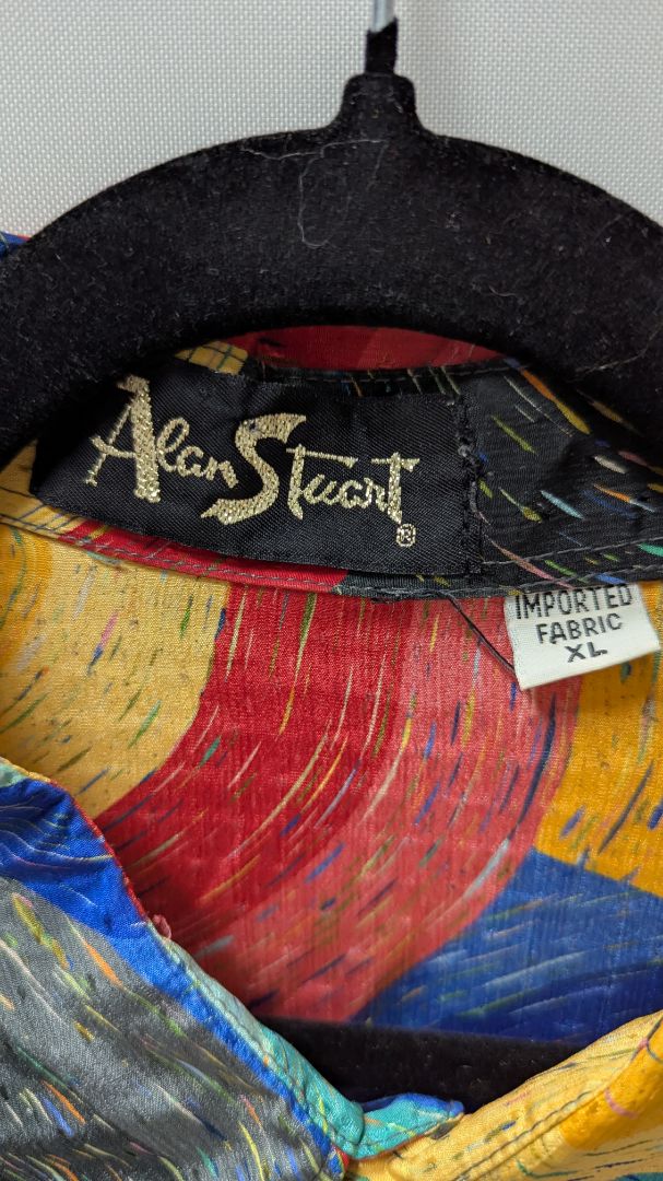 Alan Stuart Multicolor Abstract Swirl Button-Down Shirt
