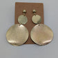 Gold-Tone Double-Disc Shimmer Finish Dangle Stud Earrings