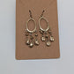 Vintage Gold-Tone Oval Hoop Dangle Fish Hook Earrings