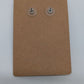 Silver/Black Square Drop Stud Earrings