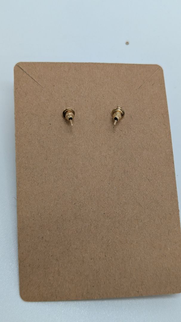 Vintage Gold-Tone Thin Stud Back Hoop Earrings