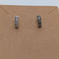 Silver/Black Striped Mini Hoop Stud Earrings