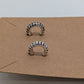 Silver/Black Striped Mini Hoop Stud Earrings