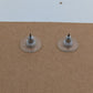 Silver/Black Striped Mini Hoop Stud Earrings