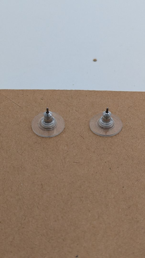 Silver/Black Striped Mini Hoop Stud Earrings