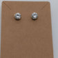 Gold/White Faux Crystal Stud Earrings