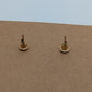 Gold/White Faux Crystal Stud Earrings