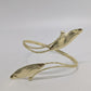 Vintage Gold-Tone Metal Leaf Wrapped Arm Cuff Bracelet