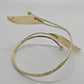 Vintage Gold-Tone Metal Leaf Wrapped Arm Cuff Bracelet