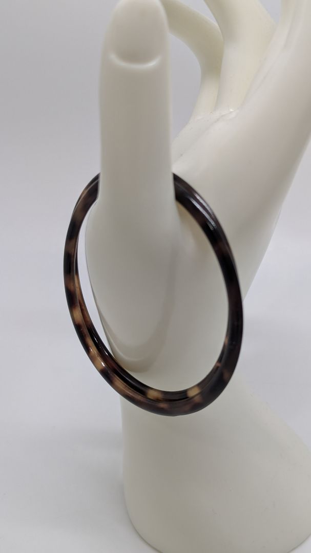 Brown Animal Print 2-Piece Closed Bangle Bracelet Set