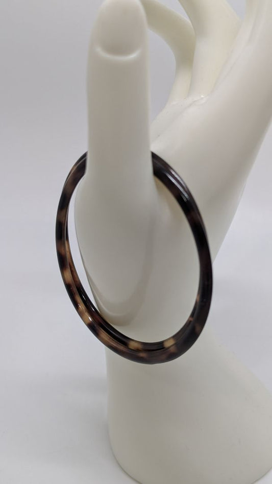 Brown Animal Print 2-Piece Closed Bangle Bracelet Set