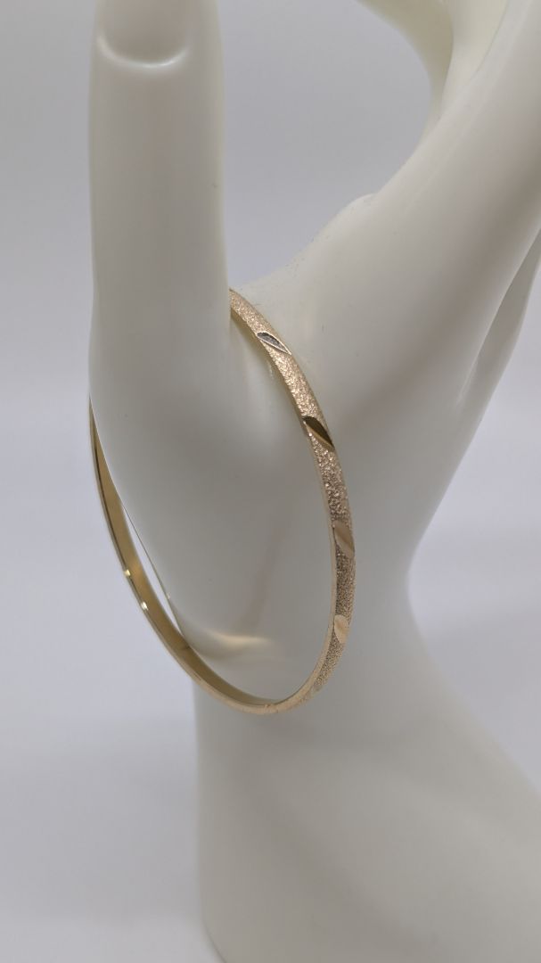 Vintage Gold-Tone Rough Texture Metal Bangle Bracelet